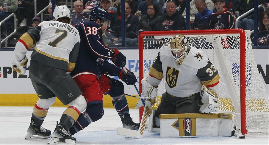 For the first time this season, the Columbus Blue Jackets were held without a goal on home ice in a 4-0 loss to the Vegas Golden Knights.